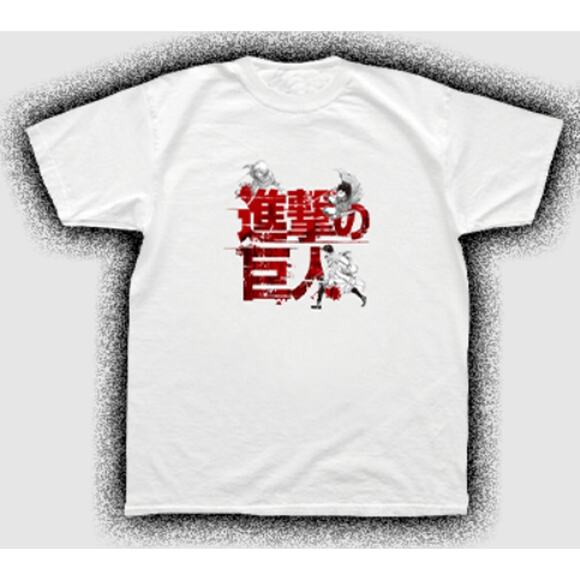 Uniqlo x Attack on Titan Eren Mikasa Armin Graphic T-shirt in White Unisex M - Picture 8 of 9